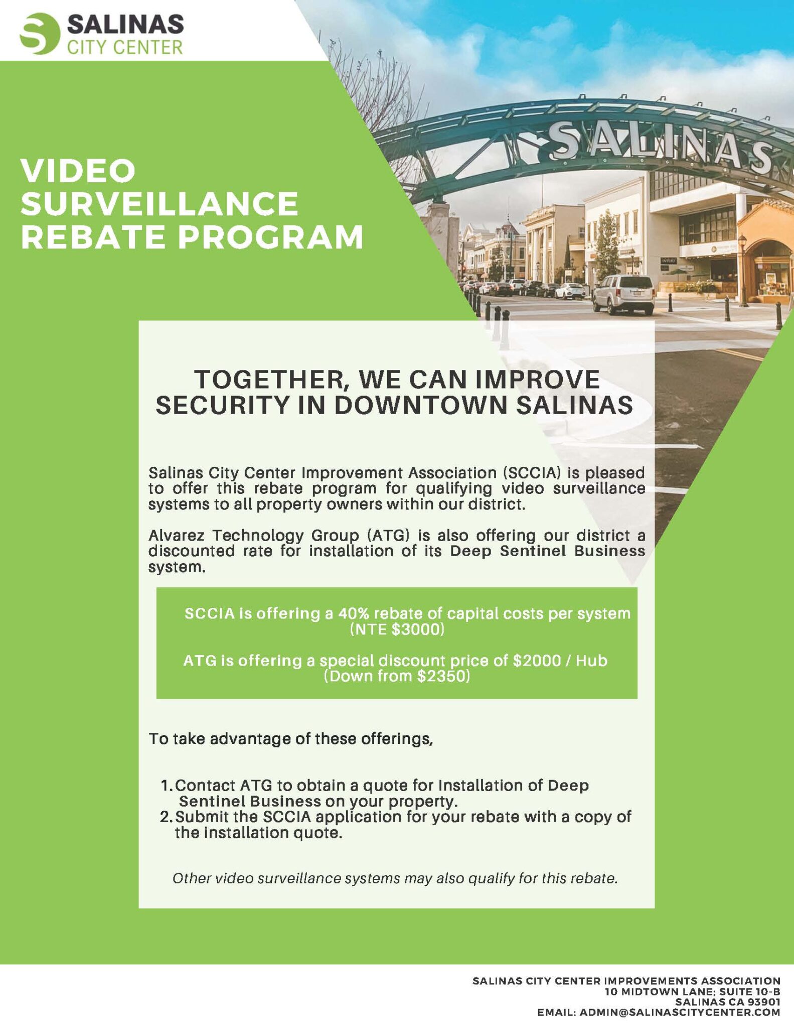 Salinas City Center Video Surveillance Rebate Program Salinas City