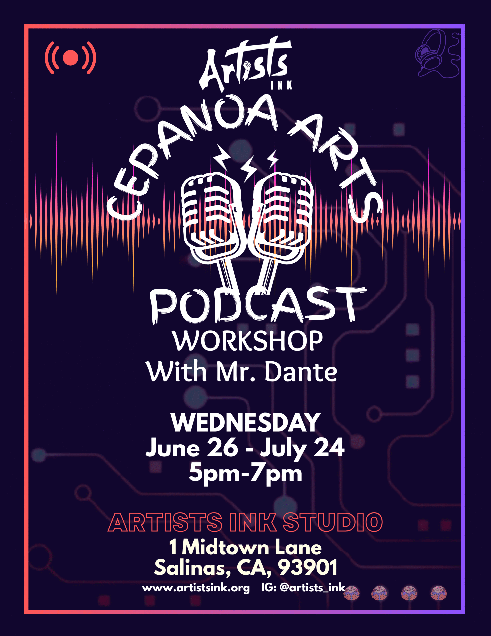 Cepanoa Arts Presents Podcast Workshop By Artists Ink