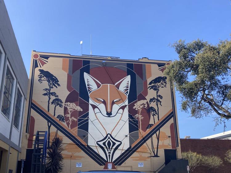 A giant fox mural now graces the Fox Theater, part of a Salinas City Center Improvement Association initiative.
