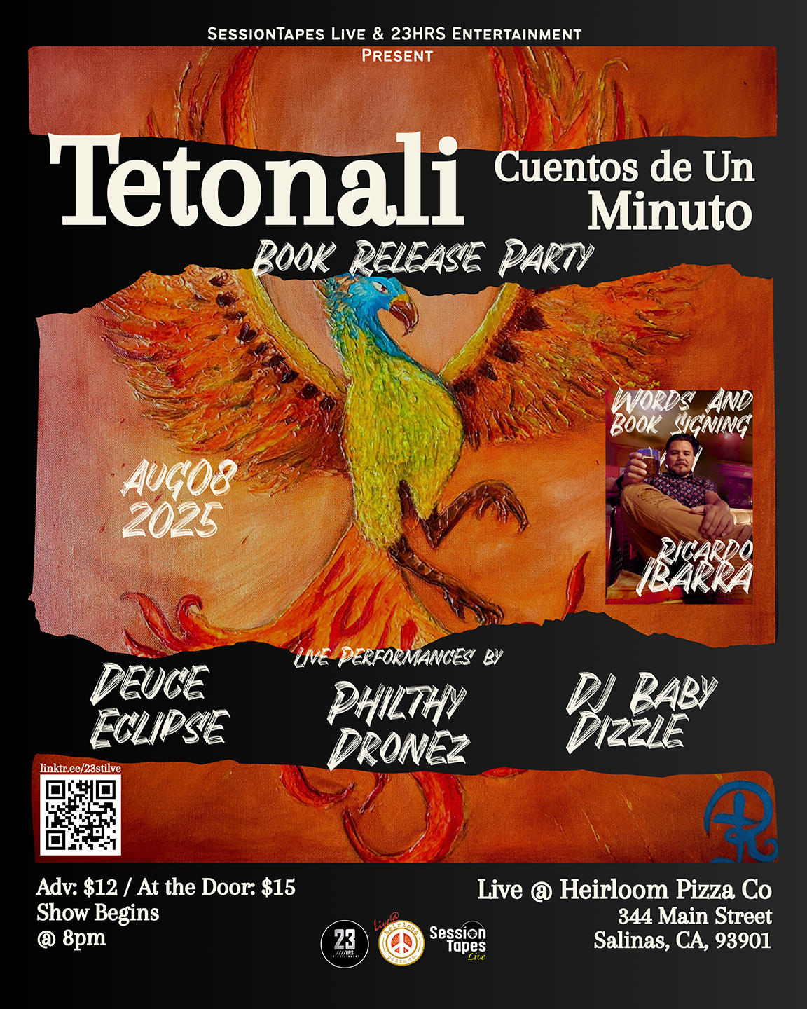 Book Release Celebration!-Tetonali: Cuentos De Un Minuto Featuring Musical Guest Philthy Dronez By Live @ Heirloom Pizza