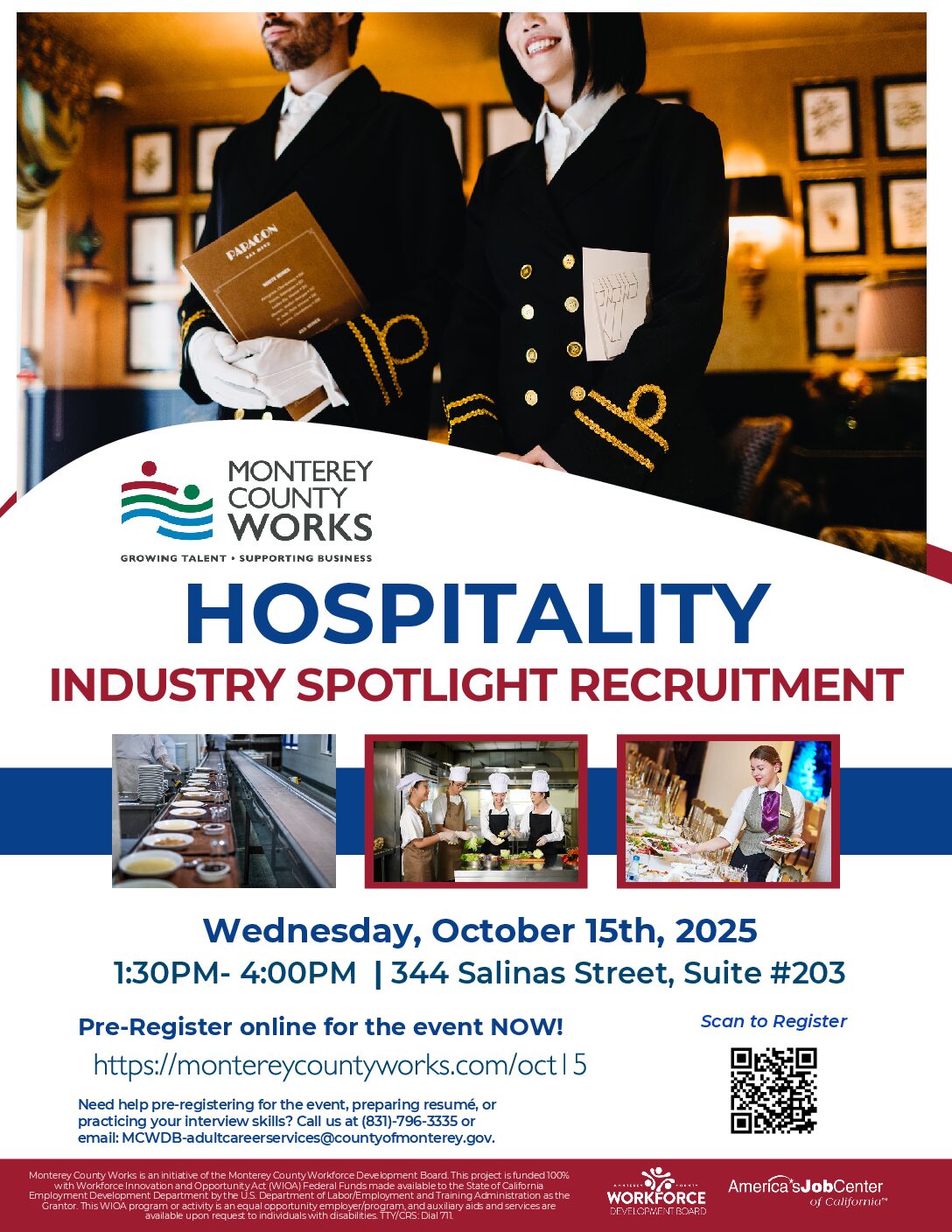 Industry Spotlight Recruitment – Hospitality by Monterey County Works