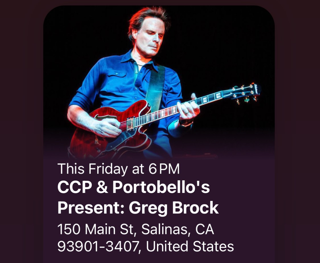 Live Music with Greg Brock by Portobello’s on Main