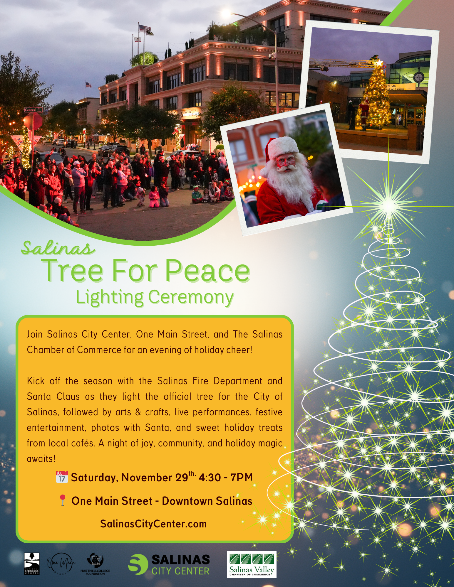 Tree for Peace Lighting by Salinas City Center