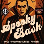 Spooky Bash flyer. The event is organized by XL Public House and scheduled on October 31, 2025. The event is located at or on 127 Main St.