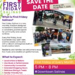 First Friday Salinas flyer. The event is organized by Arts Council of Monterey County and scheduled on November 7, 2025. The event is located at or on Main St.