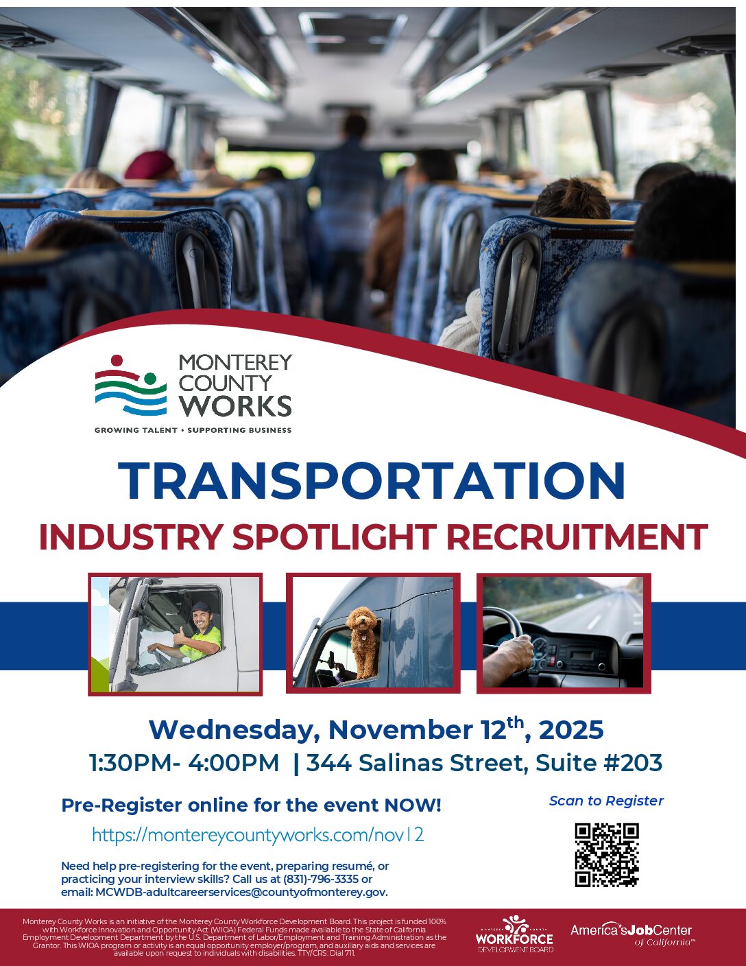 Industry Specialized Recruitment -Transportation by Monterey County Works