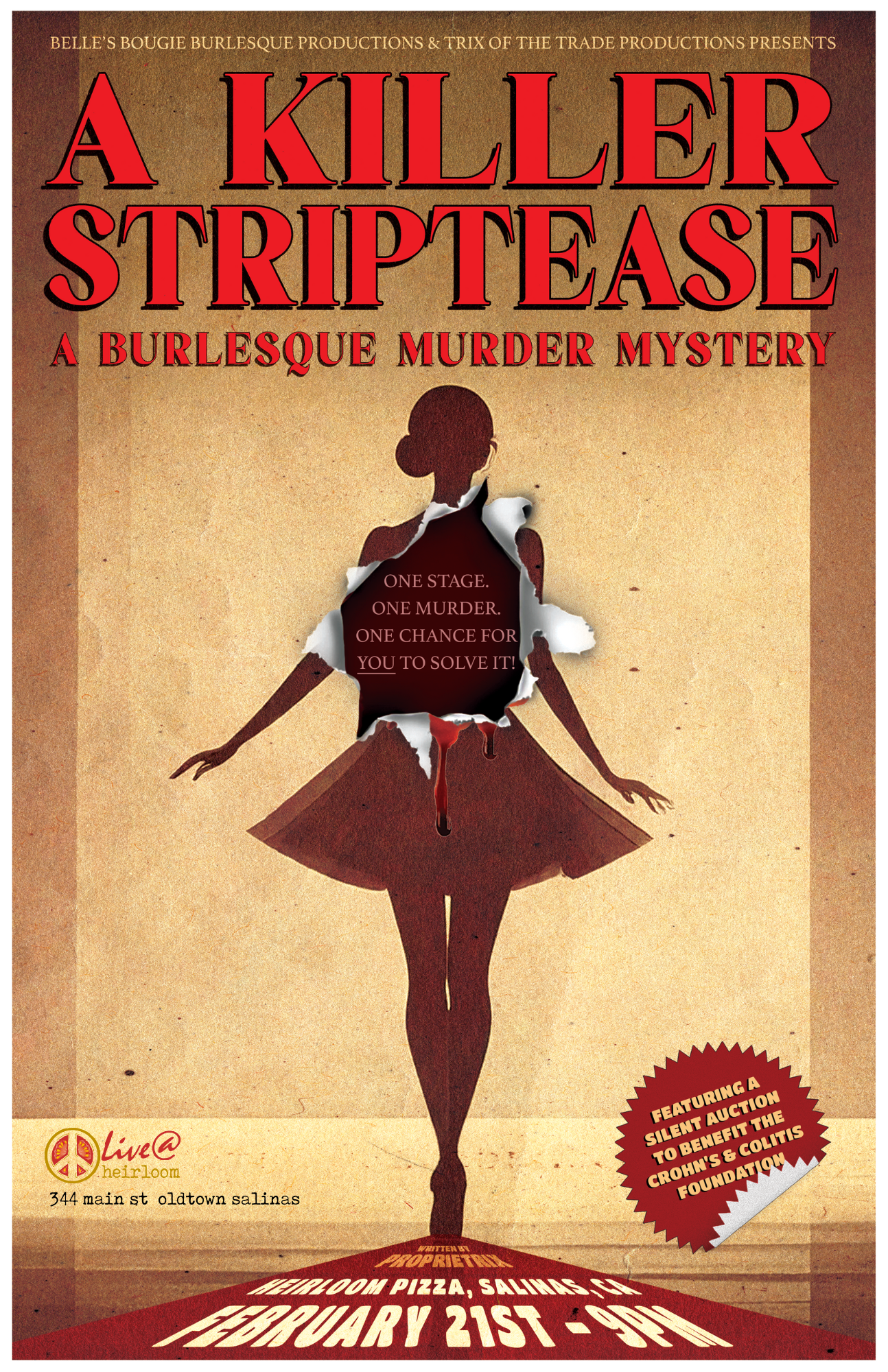 A Killer Striptease: A Burlesque Murder Mystery by Live @ Heirloom Pizza