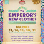 THE EMPEROR’S NEW CLOTHES flyer. The event is organized by ARIEL Theatrical and scheduled on March 20, 2026. The event is located at or on 320 Main St.