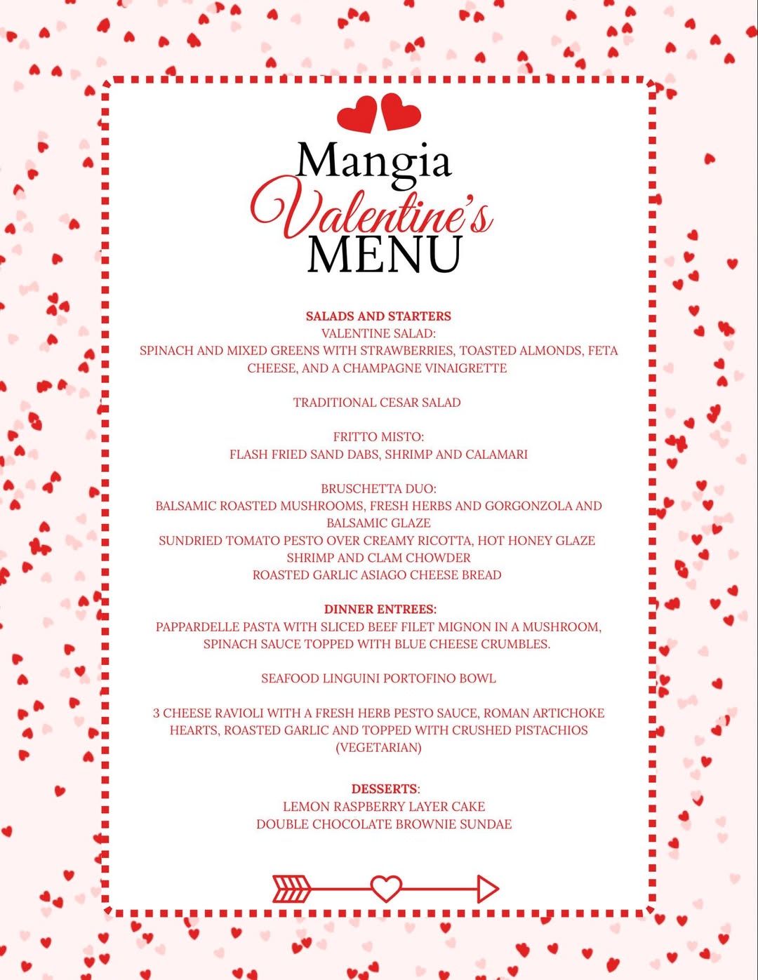 Valentine’s Dinner by Mangia!
