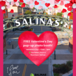 Photo Booth flyer. The event is organized by Salinas City Center and scheduled on February 14, 2026. The event is located at or on 10B Midtown Ln.
